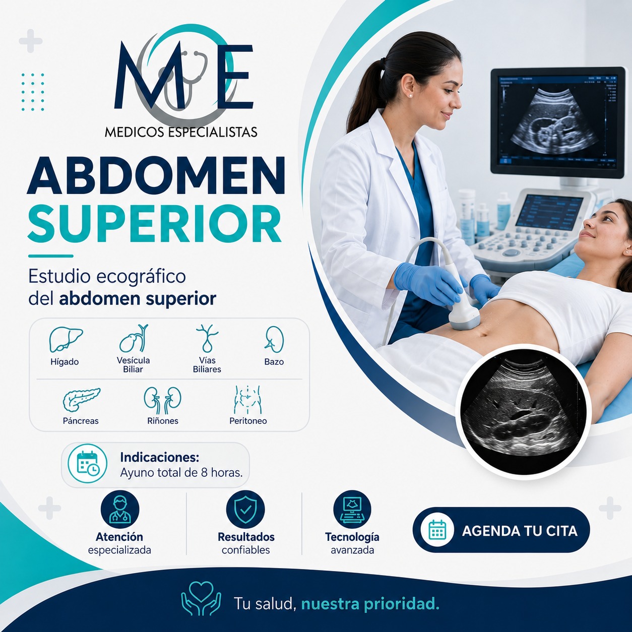 ABDOMEN SUPERIOR: Hígado, vesícula, vías biliares, bazo, páncreas, riñones, peritoneo.