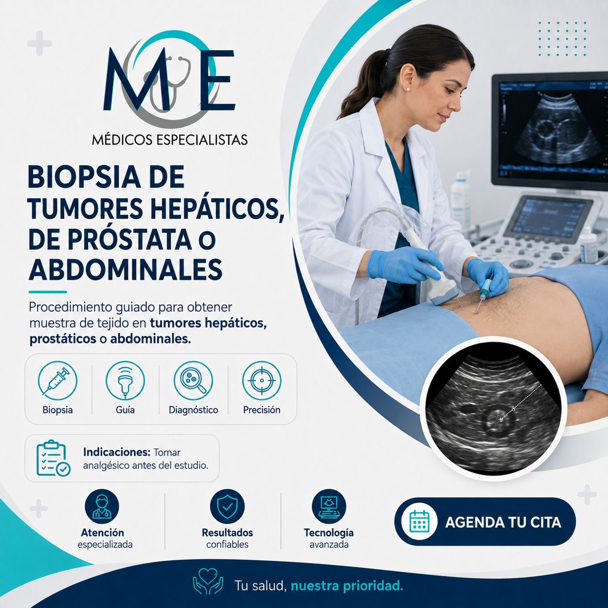 Biopsia de tumores hepáticos, de próstata o abdominales