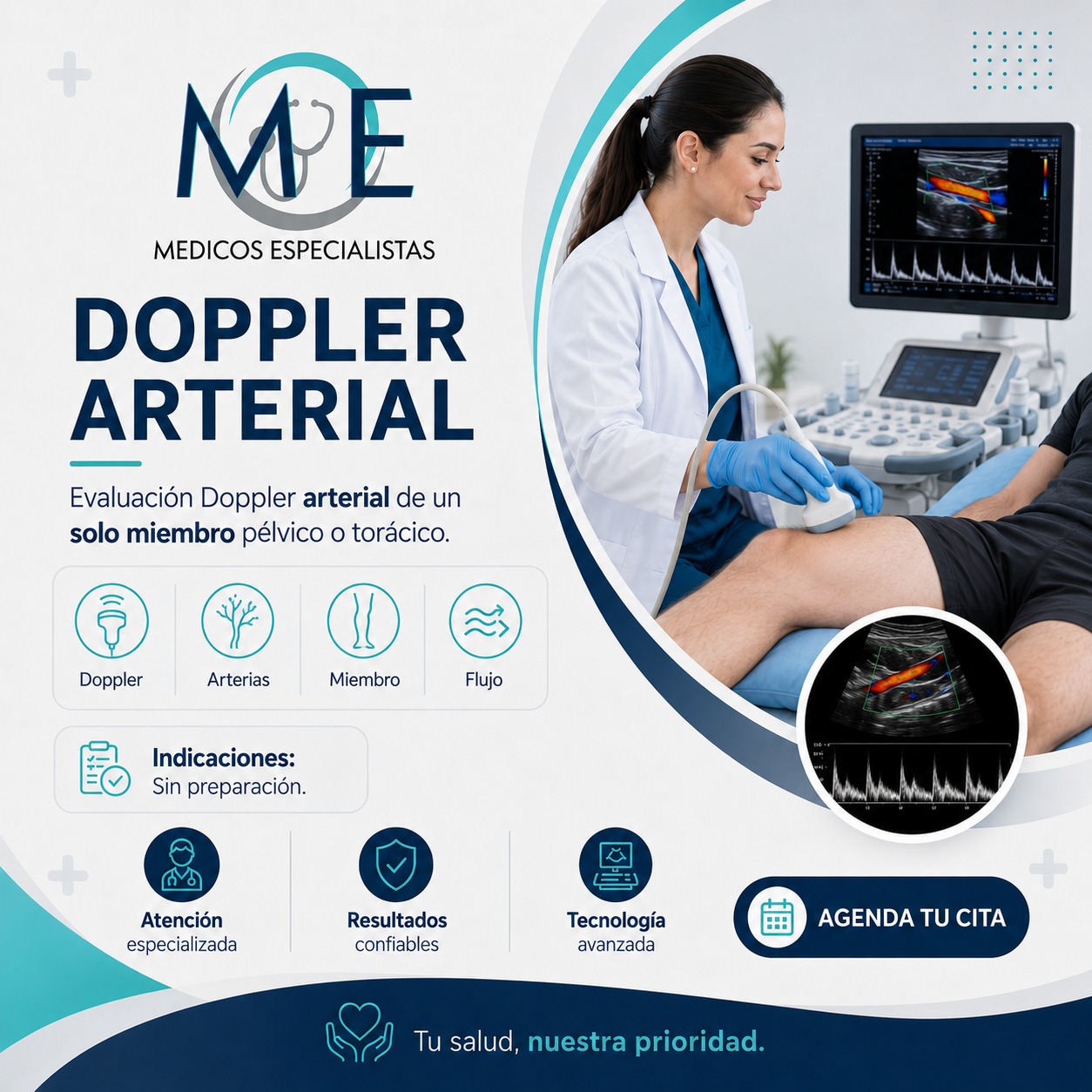 Doppler Arterial (de un solo miembro pélvico o torácico)