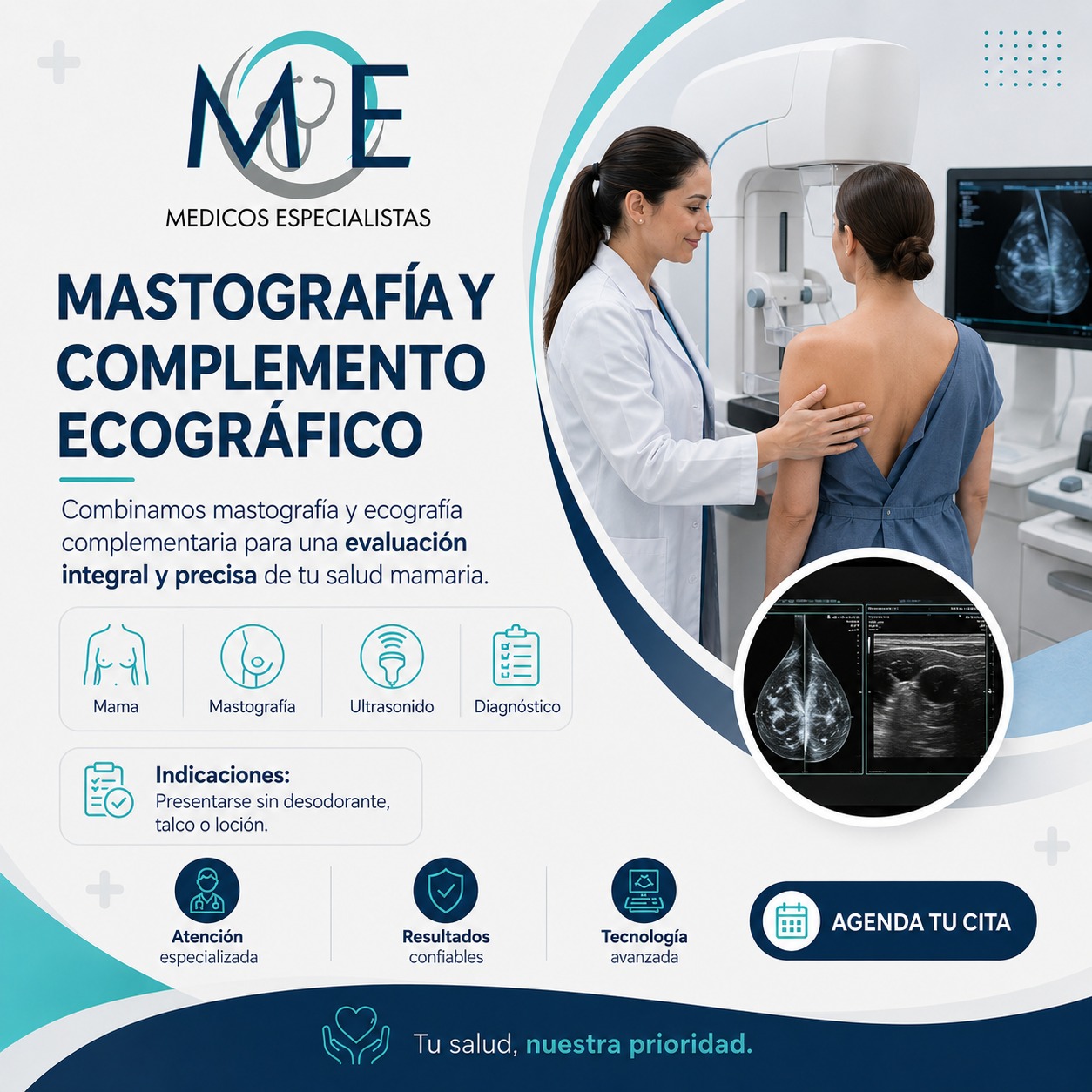 Mastografía y complemento ecográfico