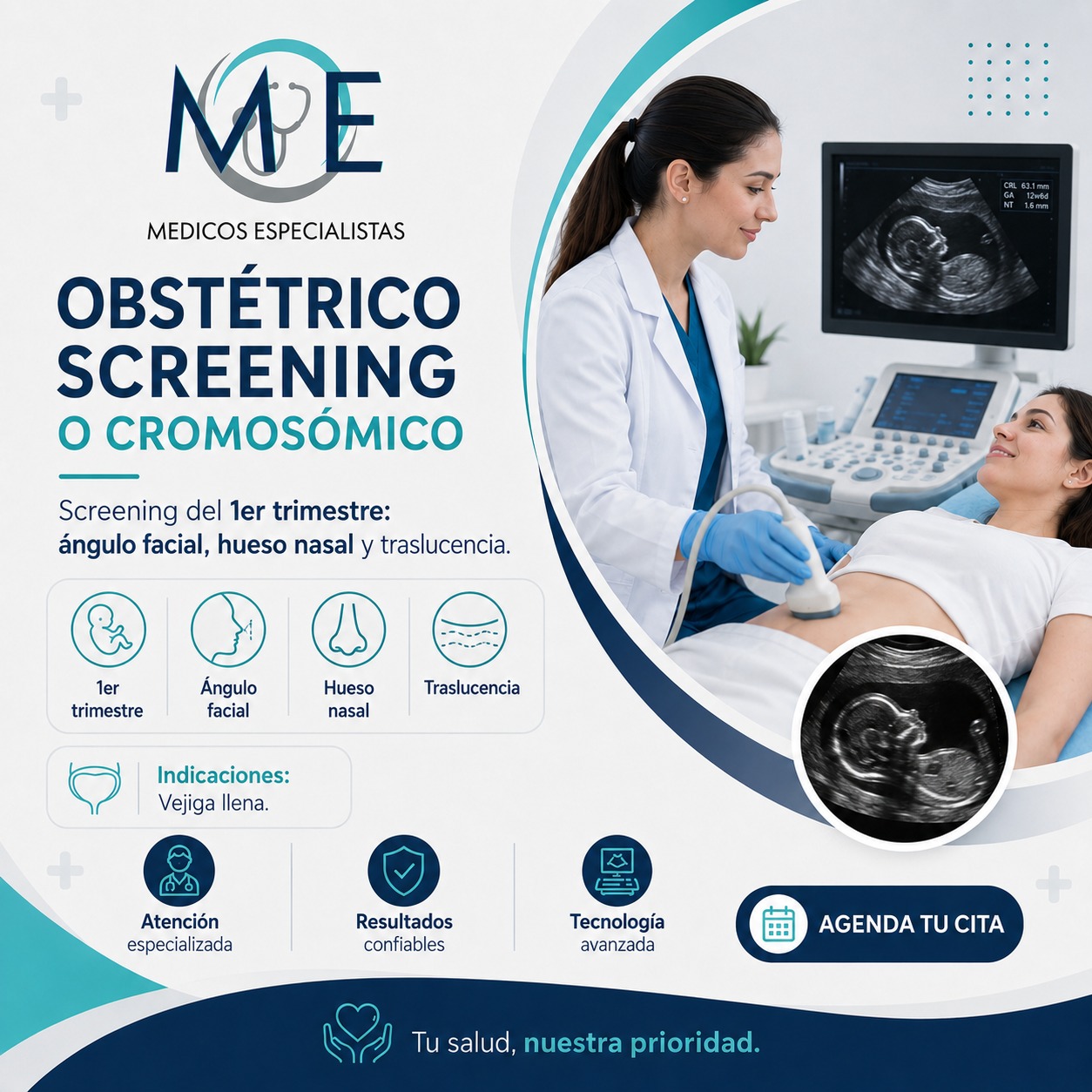 Obstétrico 3D y 4D: De 25 a 33 semanas.